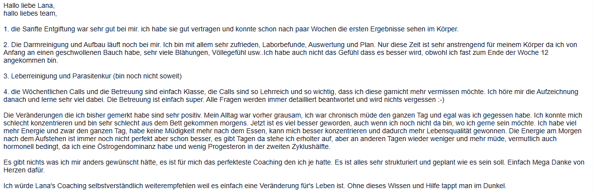 Feedback von Cinzia B.